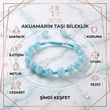Akuamarin Örme Bilelik 8 Mm