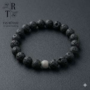 Lav Taşı 8 mm Doğal Taş Bileklik | Topraklanma, Güç ve Enerji Denge Bilekliği
