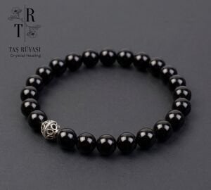 Siyah Turmalin 8 mm Doğal Taş Bileklik | Koruma ve Negatif Enerji Temizleme