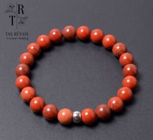 Kırmızı Jasper 8 mm Doğal Taş Bileklik | Güç, Dayanıklılık ve Topraklanma