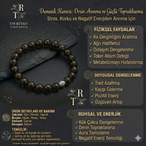 Dumanlı Kuvars 8 mm Doğal Taş Bileklik | Koruma ve Topraklanma Enerjisi