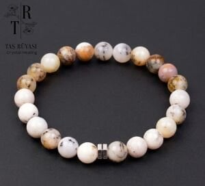 Dentrit Opal Bileklik 8 mm Doğal Taş Bileklik | Sakinlik ve Denge Enerjisi